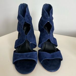 WHBM Navy Suede Heels
